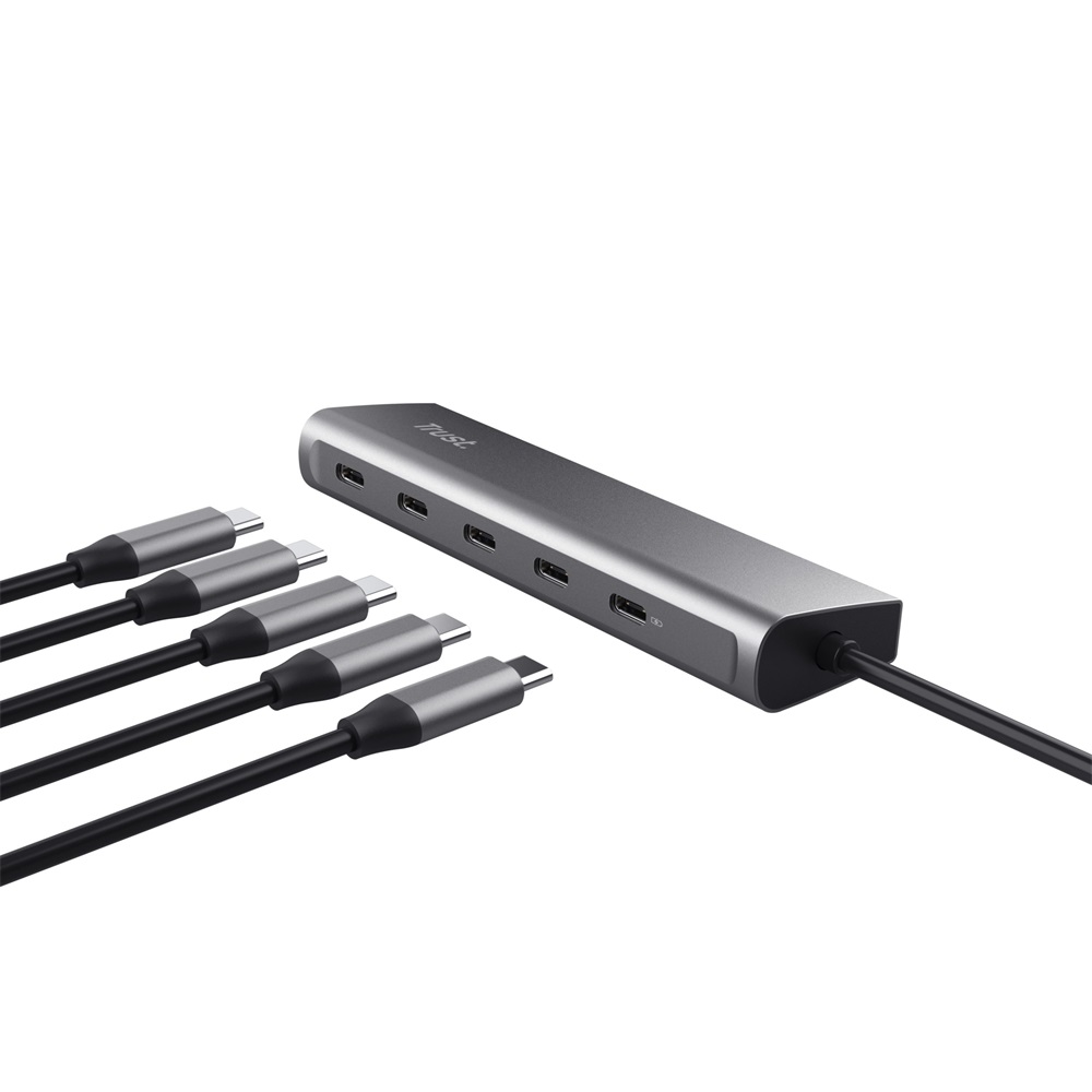 Trust 25136 Halyx 5 portos USB C ezüst hub