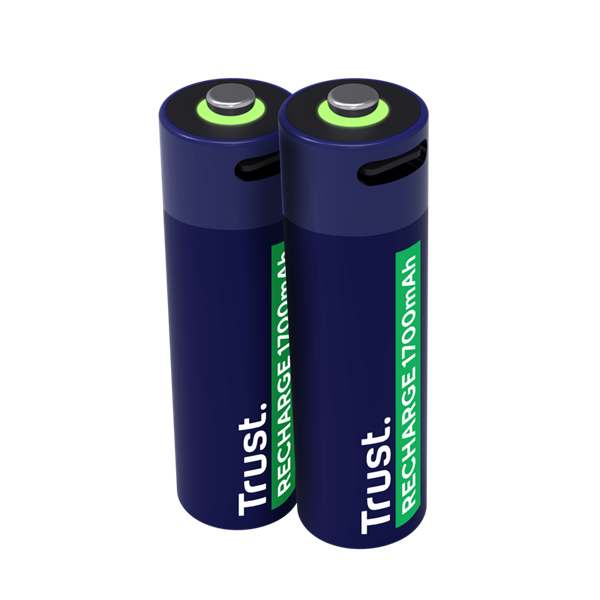 Trust újratölthető AA elem USB-C csatlakozással 2db