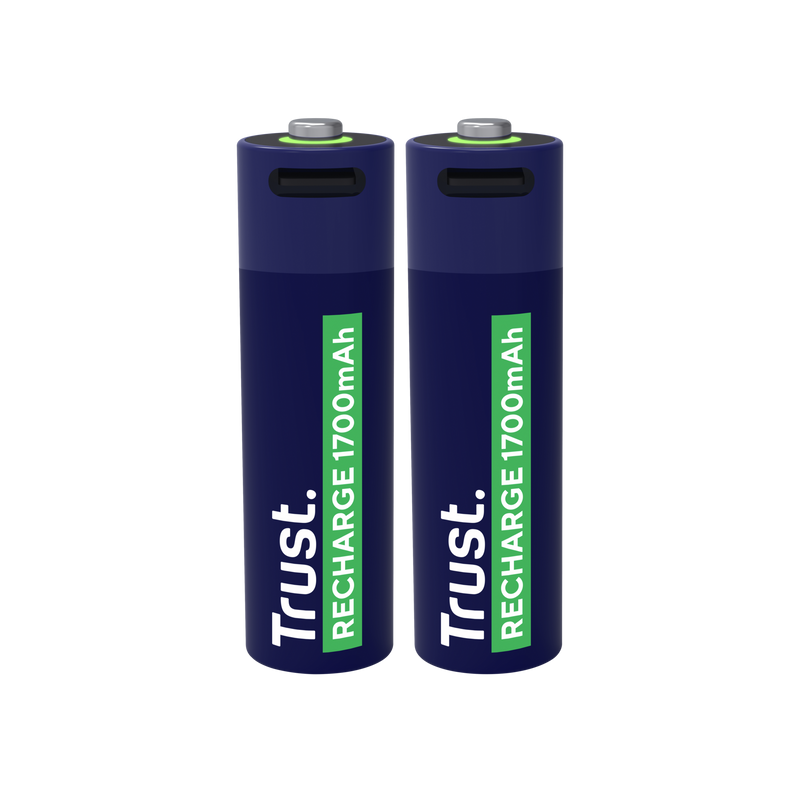 Trust újratölthető AA elem USB-C csatlakozással 2db