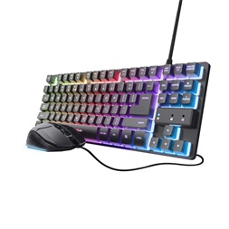 Trust 25754 GXT 798 2in1 fekete gamer billentyűzet és egér
