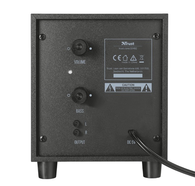 Trust Avora 2.1 Subwoofer Speaker Set jack 18W fekete hangszóró