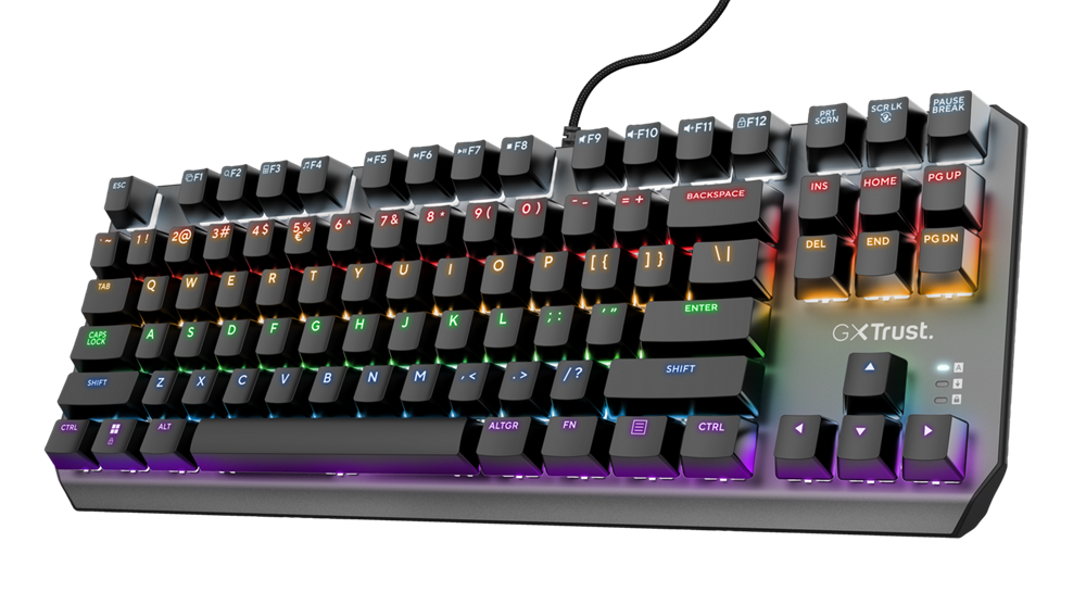 Trust GXT834 Callaz TKL US fekete mechanikus gamer billentyűzet