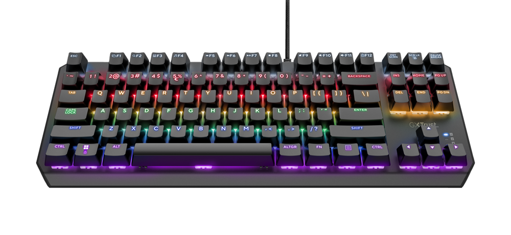 Trust GXT834 Callaz TKL US fekete mechanikus gamer billentyűzet