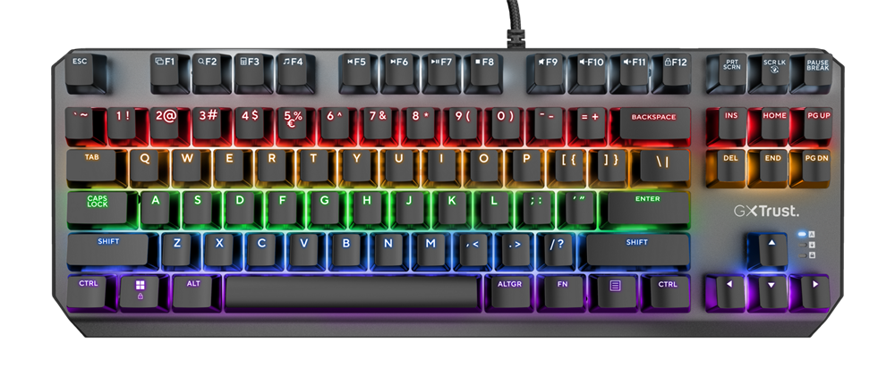 Trust GXT834 Callaz TKL US fekete mechanikus gamer billentyűzet