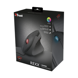 Trust GXT 144 Rexx Vertical fekete gamer egér