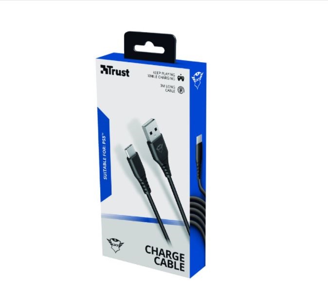 Trust 24168 GXT 226 Play & Charge PS5 fekete kábel