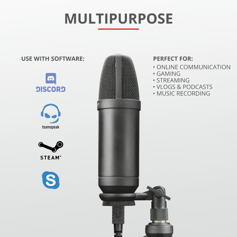Trust GXT 252+ Emita Plus Streaming USB gamer mikrofon