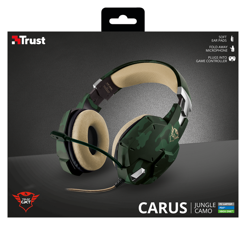 Trust GXT 322C Carus dzsungel álcafestéses gamer headset