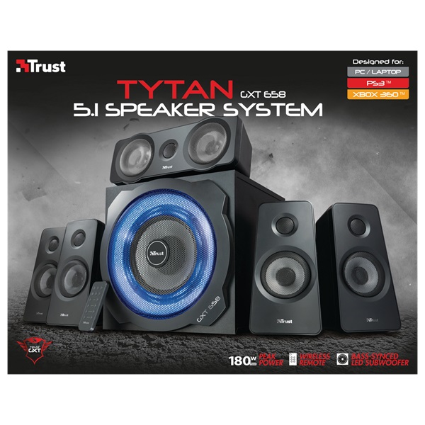 Trust GXT 658 Tytan 5.1 Surround gaming jack 180W fa gamer hangszóró
