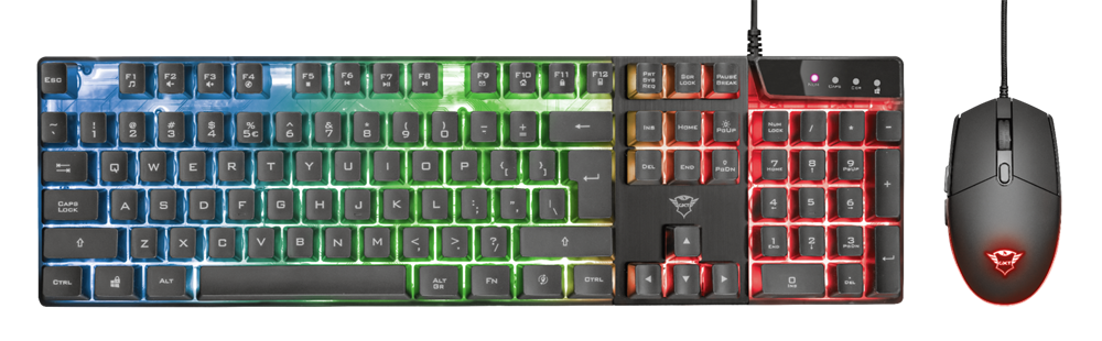 Trust GXT 838 Azor HUN fekete gamer billentyűzet + gamer egér