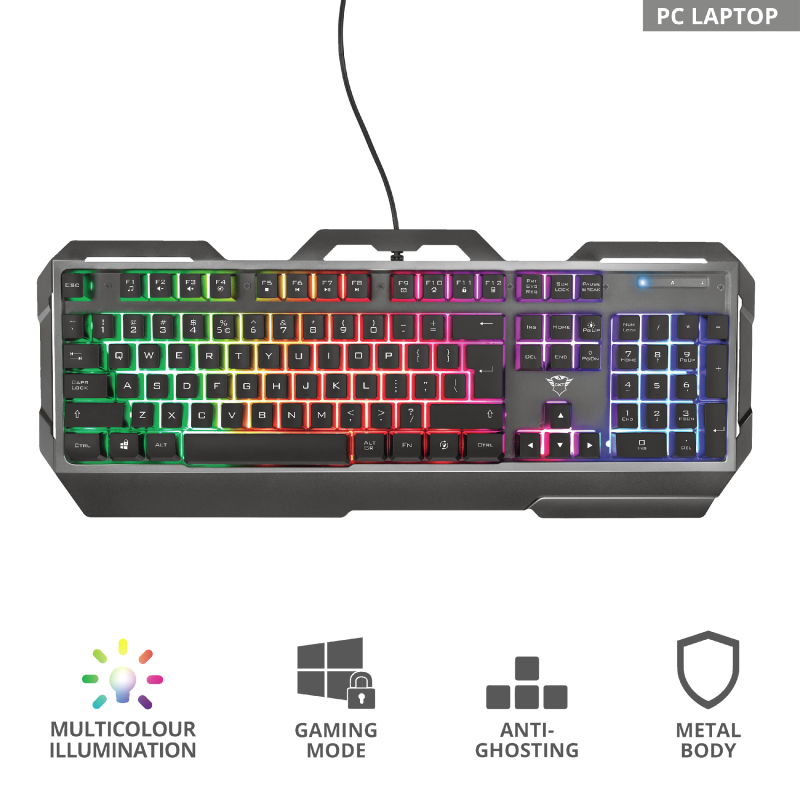 Trust GXT 856 Torac HUN USB fekete gamer billentyűzet