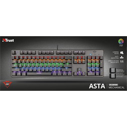 Trust GXT 865 Asta HUN USB fekete mechanikus gamer billentyűzet