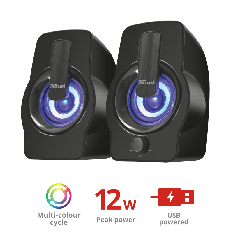 Trust Gemi RGB 2.0 12W fekete hangszóró