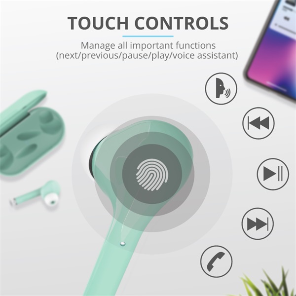 Trust Nika Touch True Wireless Bluetooth türkiz fülhallgató