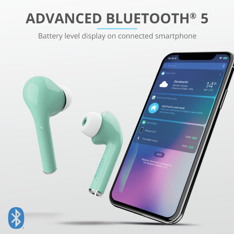 Trust Nika Touch True Wireless Bluetooth türkiz fülhallgató