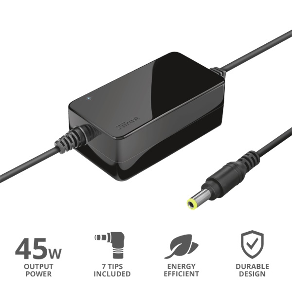 Trust Primo 19V-45W hálózati fekete notebooktöltő