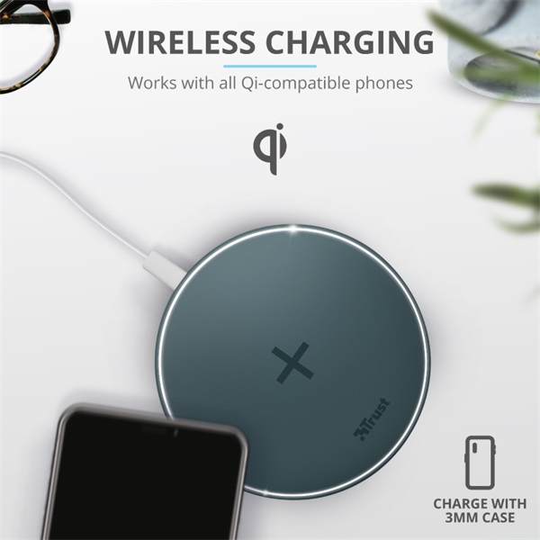 Trust Qylo Fast QI 7.5/10W wireless kék töltő