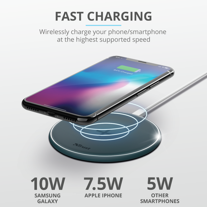 Trust Qylo Fast QI 7.5/10W wireless kék töltő