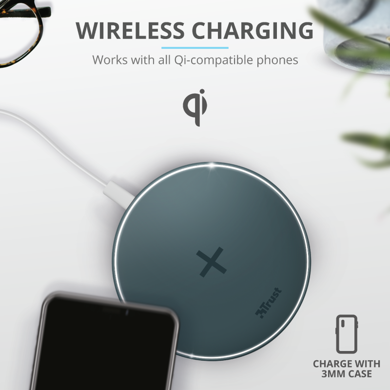 Trust Qylo Fast QI 7.5/10W wireless kék töltő