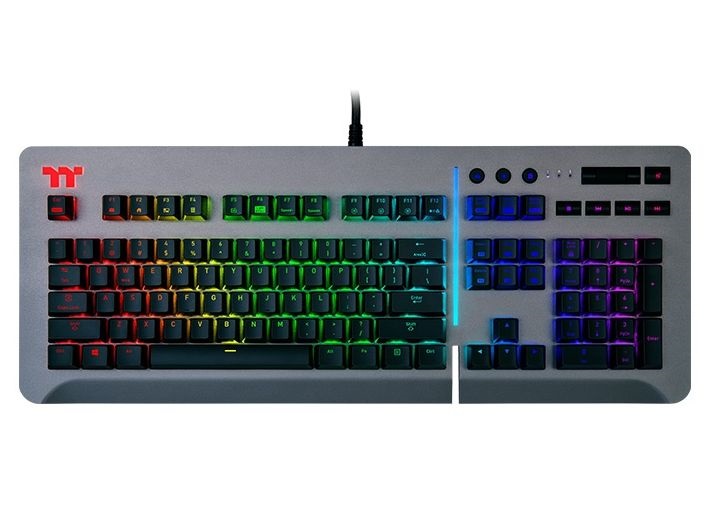 Ttesports Level 20 RGB Titanium (Cherry MX speed silver) US USB mechanikus gamer billentyűzet