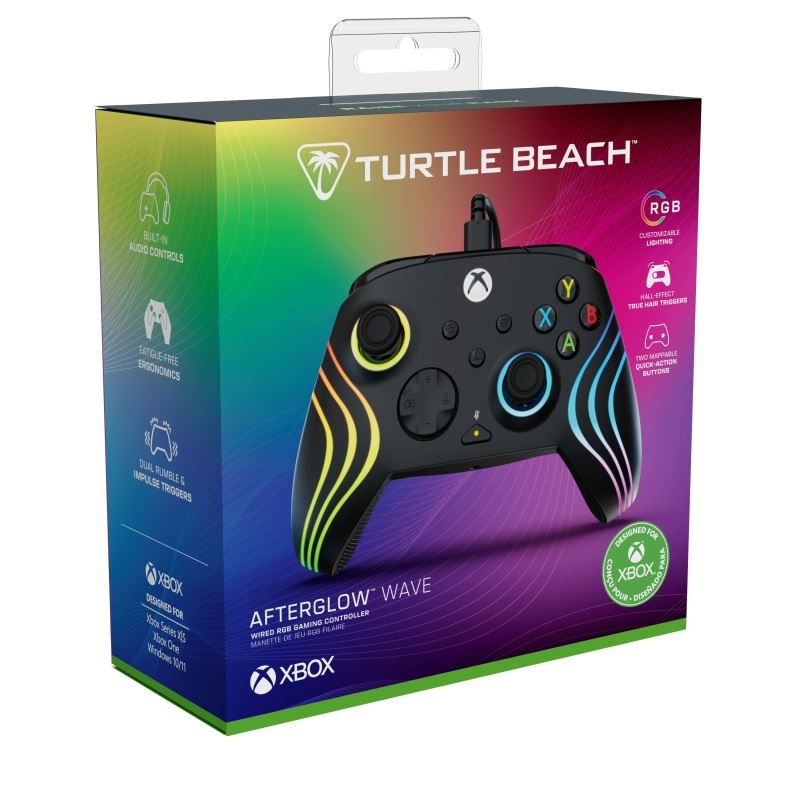 Turtle Beach TBC-2002-05 Afterglow Wave RGB PC/Xbox One/Xbox Series X|S vezetékes fekete kontroller