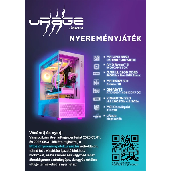 URAGE by Hama 186087 Stream 900HD Streaming állvánnyal gaming mikrofon
