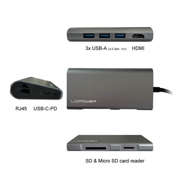 USB HUB LC Power LC-HUB-C-MULTI-5 - USB elosztó