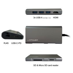 USB HUB LC Power LC-HUB-C-MULTI-5 - USB elosztó