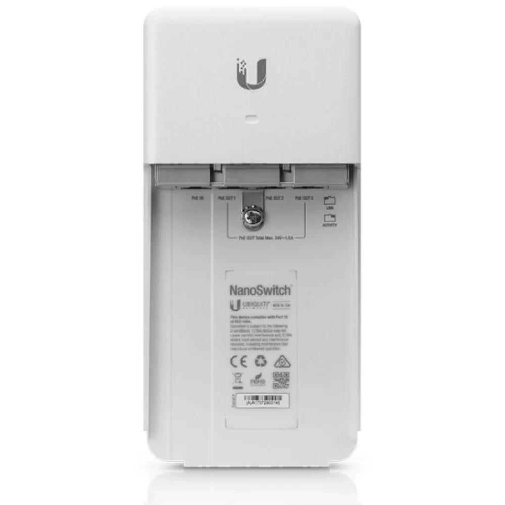 Ubiquiti N-SW 4x GbE LAN PoE port kültéri NanoSwitch (Újszerű)