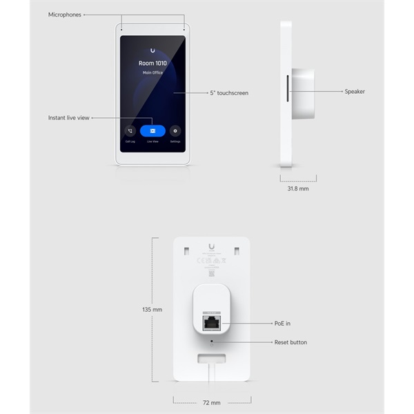 Ubiquiti UA-Intercom-Viewer Unifi Access érintőképernyős videotelefon
