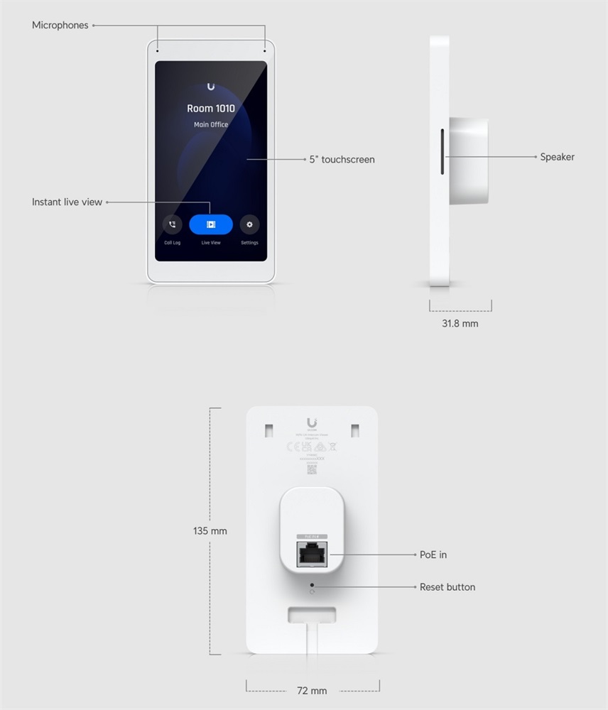 Ubiquiti UA-Intercom-Viewer Unifi Access érintőképernyős videotelefon