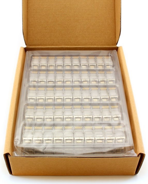 Ubiquiti UISP-Connector-SHD Cat.5E STP 8P8C RJ45 csatlakozó dugó 100 db/csomag