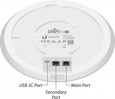 Ubiquiti UAP-AC-HD UniFi 1 pack 802.11ac HD 4x4 MU-MIMO Access Point, PoE tápegységgel