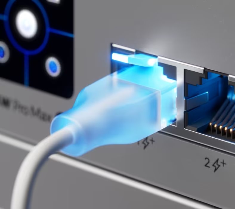 Ubiquiti UniFi Etherlighting Cat6 UTP 8m fehér áttetsző patch kábel
