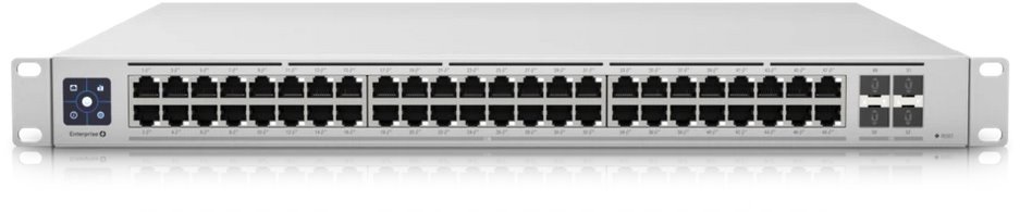 Ubiquiti UniFi USW-Enterprise-48-PoE 48x 2.5GbE Multi-Gigabit PoE LAN 4x10GbE SFP+ port L3 menedzselhető switch