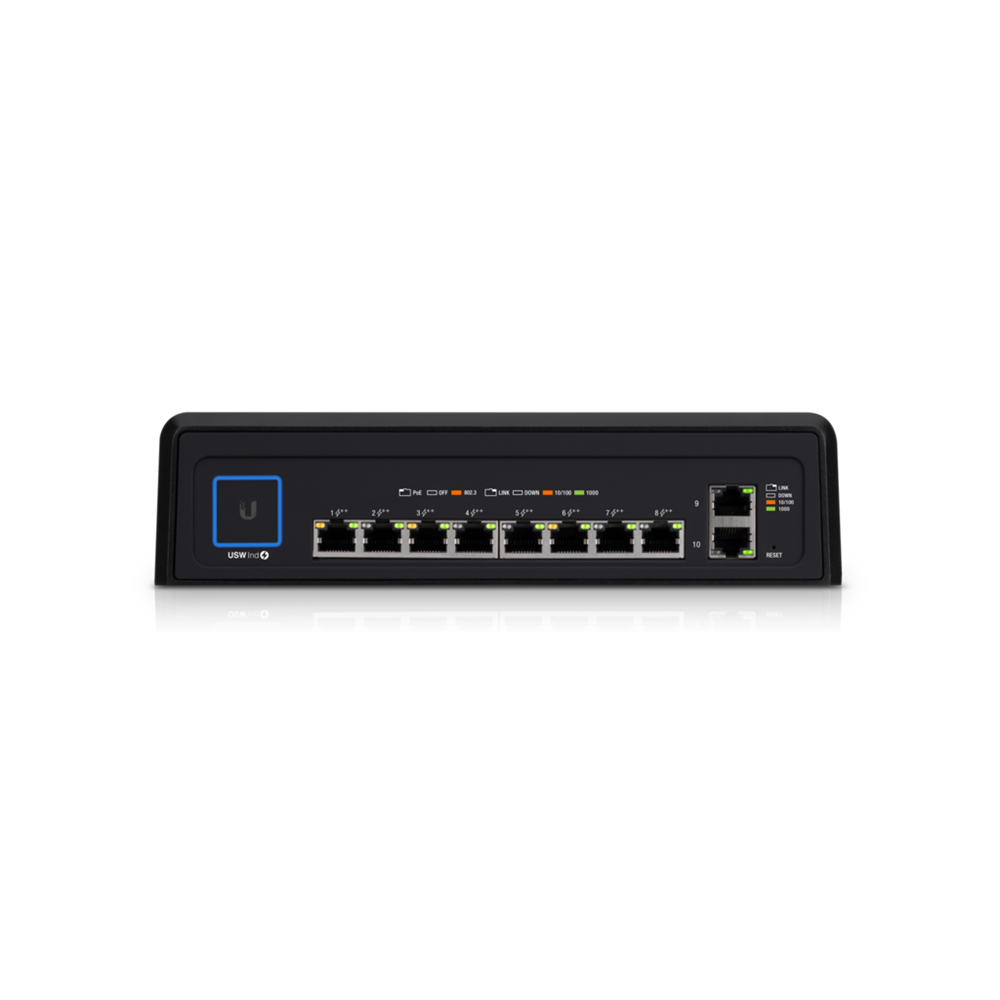 Ubiquiti UniFi USW-Industrial 2xGbE LAN 8xGbE PoE++ LAN (450W) ipari switch