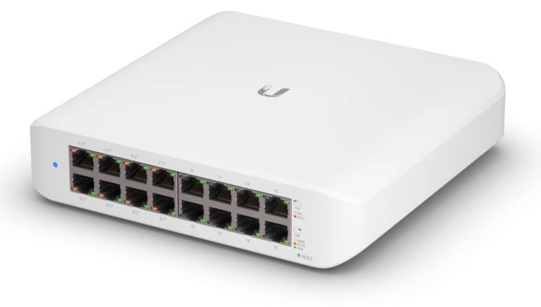 Ubiquiti UniFi USW-Lite-16-PoE 16port GbE LAN 8x PoE+ (45W) L2 menedzselhető switch