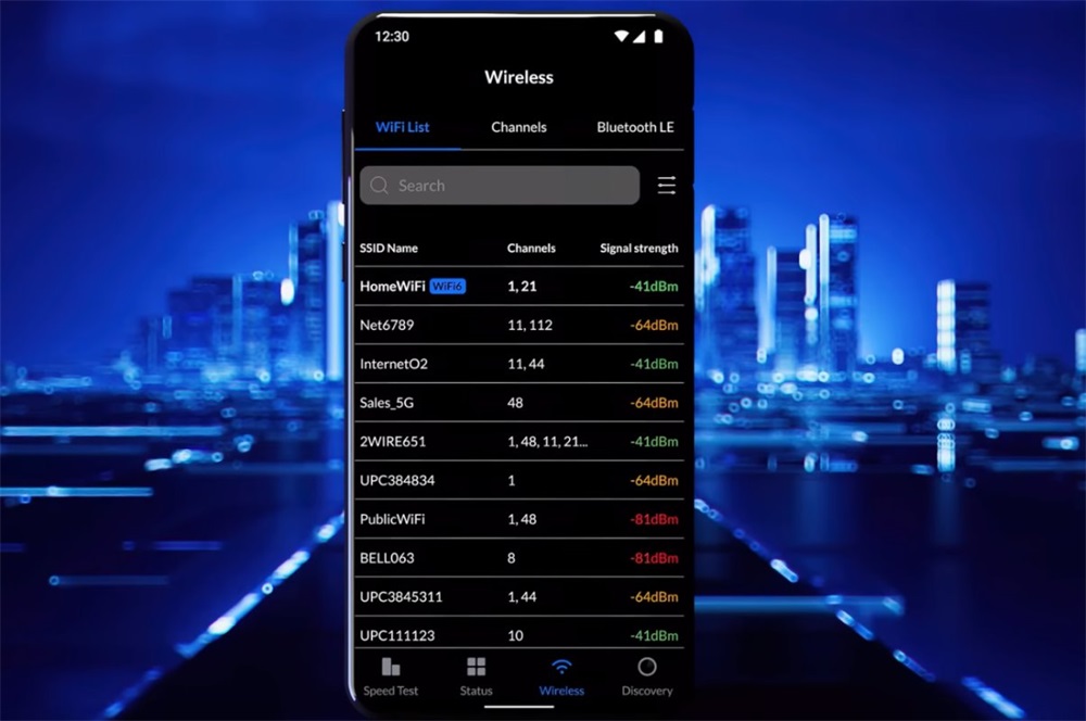 Ubiquiti WM-W WiFiMan Wizard Bluetooth spektrum analizátor