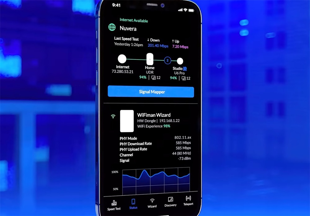 Ubiquiti WM-W WiFiMan Wizard Bluetooth spektrum analizátor