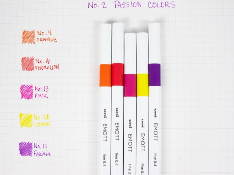 Uni Emott No.2 Passion Colors 5db-os vegyes színű tűfilc készlet