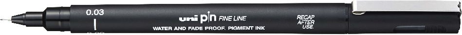 Uni PIN 0,03 mm fekete rajzmarker