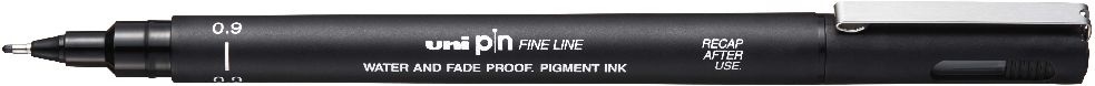 Uni PIN 0,9 mm fekete rajzmarker