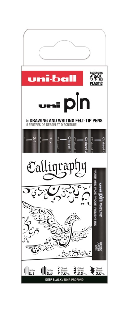 Uni Pin Calligraphy 5 darabos rajzmarker készlet