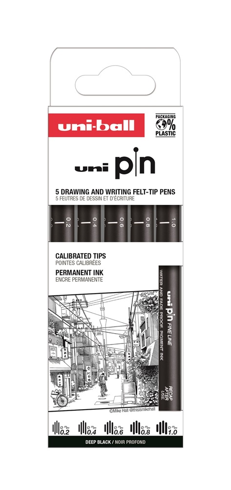 Uni Pin Classic 5 darabos rajzmarker készlet