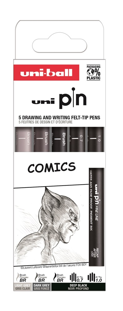 Uni Pin Comics 5 darabos rajzmarker készlet