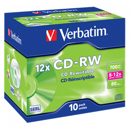 VERBATIM 43148 CD-RW 700MB/12x/karcálló írható felület/újraírható CD 10db/csomag