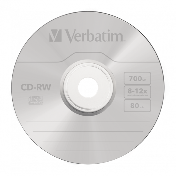 VERBATIM 43148 CD-RW 700MB/12x/karcálló írható felület/újraírható CD 10db/csomag