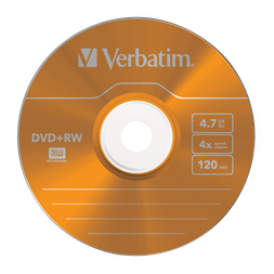 VERBATIM 43297 DVD+RW 4,7GB/4x/színes írható felület/újraírható DVD 5db/csomag