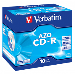 VERBATIM 43327 CD-R 700MB/52x/crystal ezüst írható felület/egyszer írható CD 10db/csomag