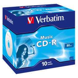VERBATIM 43365 CD-R 80perc kapacitású/16x/írható felület/egyszer írható Music Life Plus CD 10db/csomag